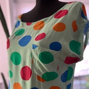 Vintage green WONDER bread blouse. Sz sm- medium. Made in Italy.